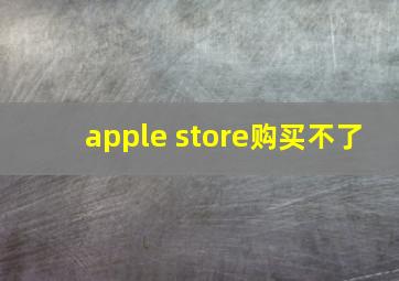 apple store购买不了